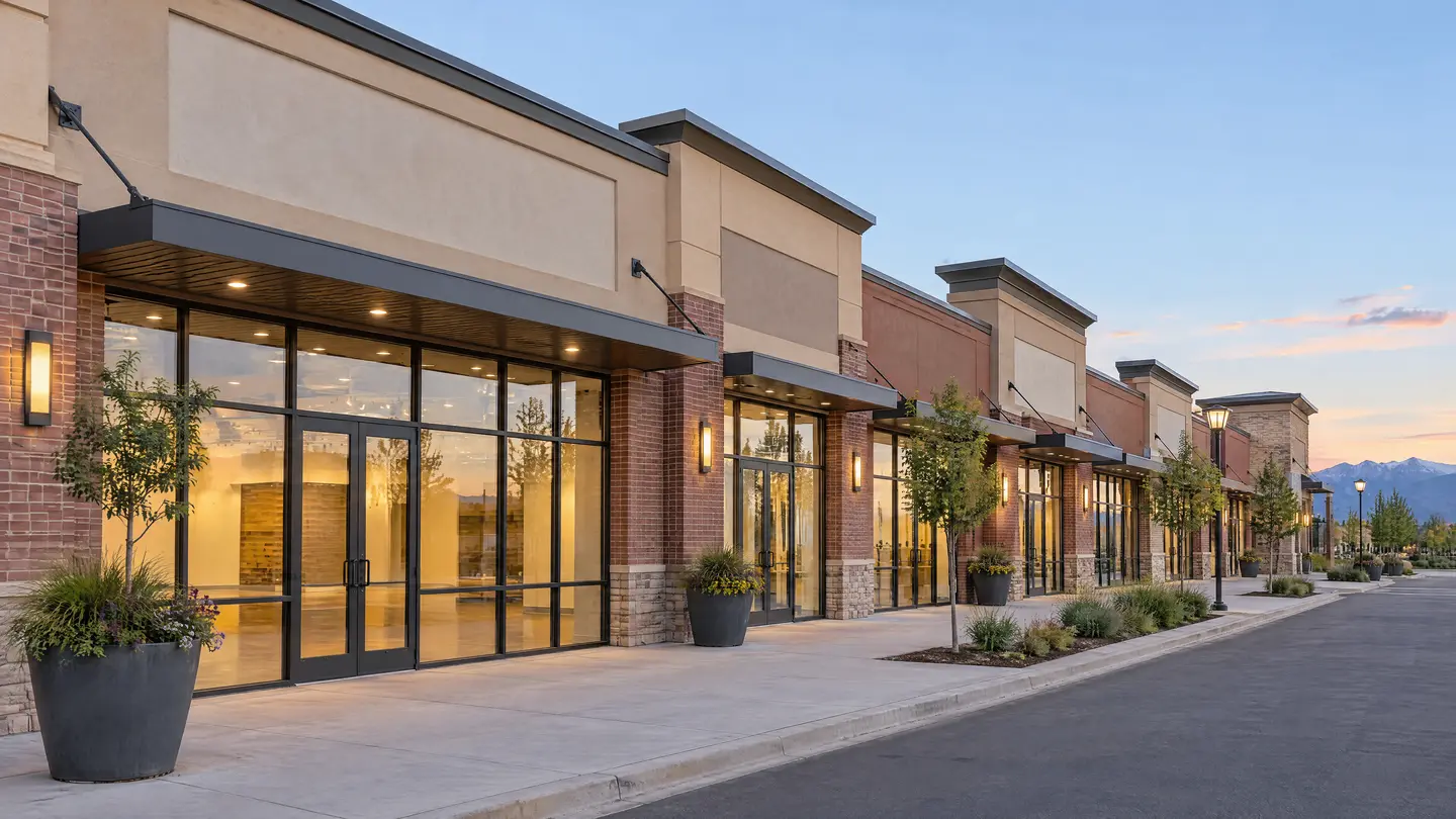 Retail center with storefronts